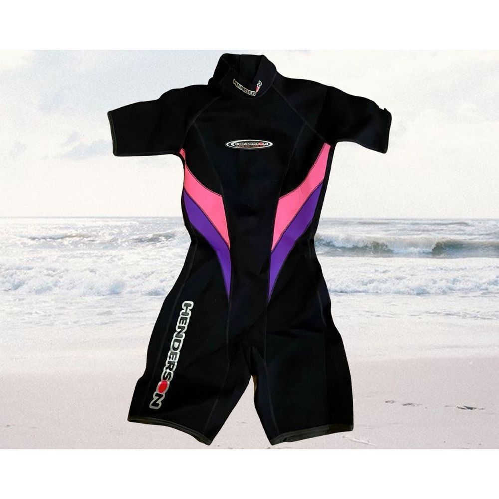Henderson Black Wet Suit Women Small Mid-thigh Pink Purple Accents